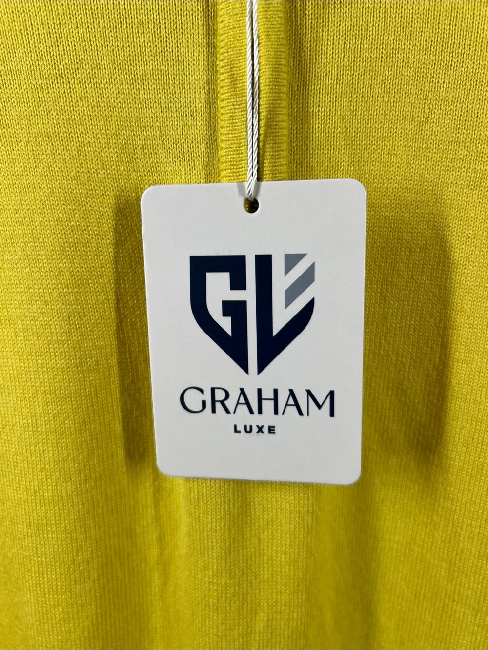 Graham Luxe  Lightweight Zip Sweater in Bright Yellow - Picture 3 of 5